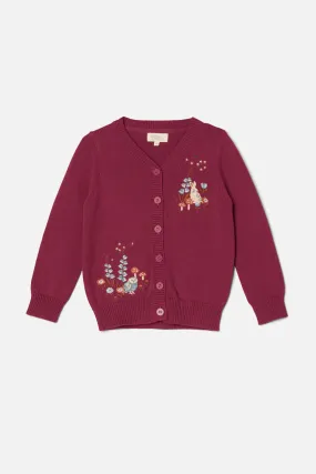 Whimsical Night Kids Emb Cardigan