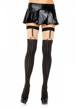 Women's Pinstriped Thigh Highs