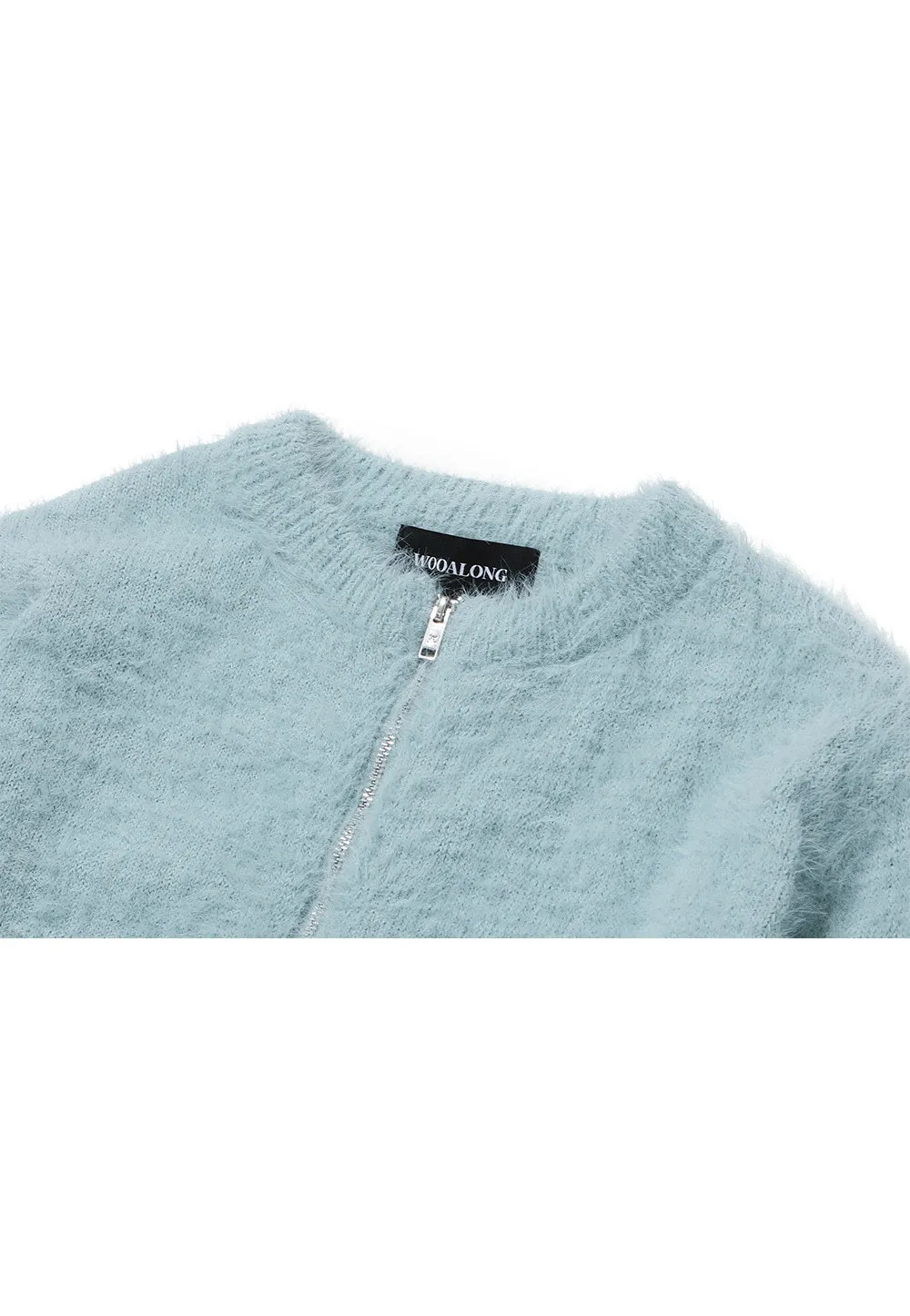 WOOALONG  |Nylon Street Style Long Sleeves Plain Logo Cardigans