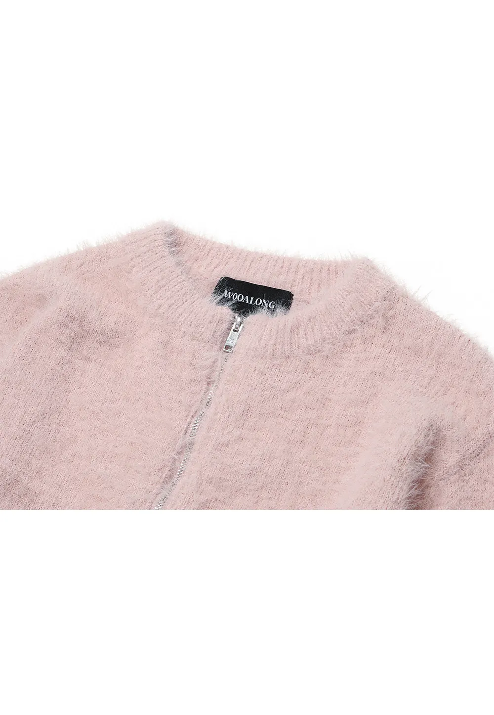 WOOALONG  |Nylon Street Style Long Sleeves Plain Logo Cardigans