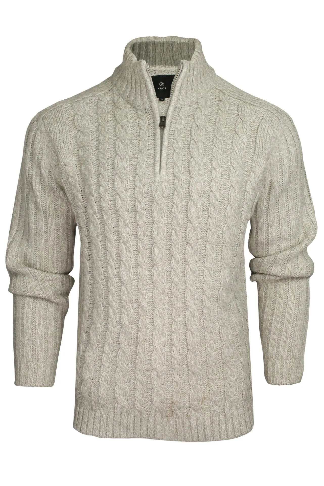 Xact Mens 1/4 Zip Cable Knit Jumper