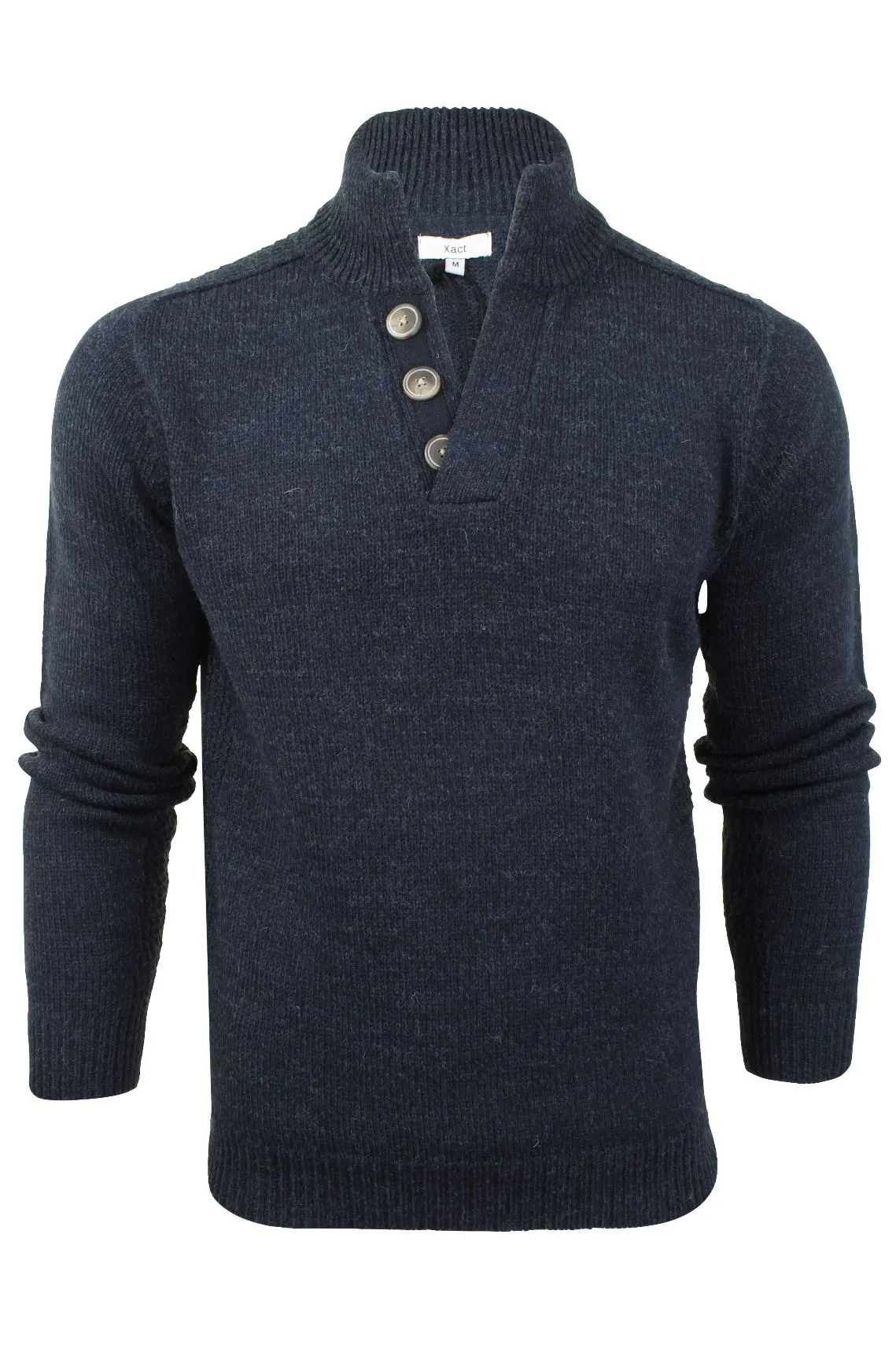 Xact Mens 3 Button Wool Blend Jumper