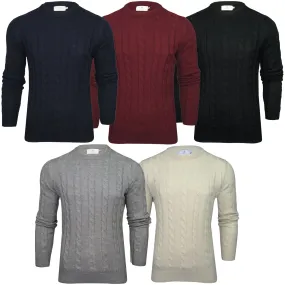 Xact Men's Crew Neck Cable Knit Jumper