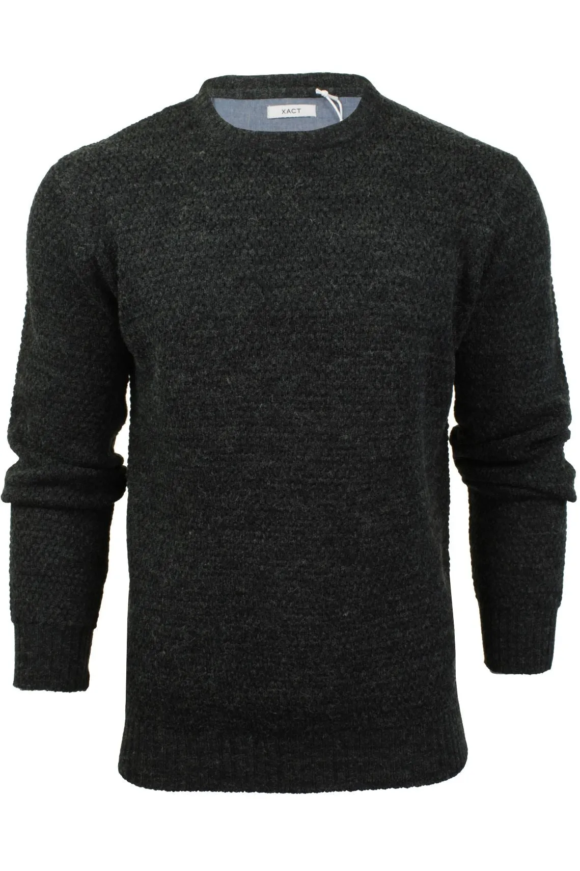 Xact Mens Crew Neck Textured Knit Jumper