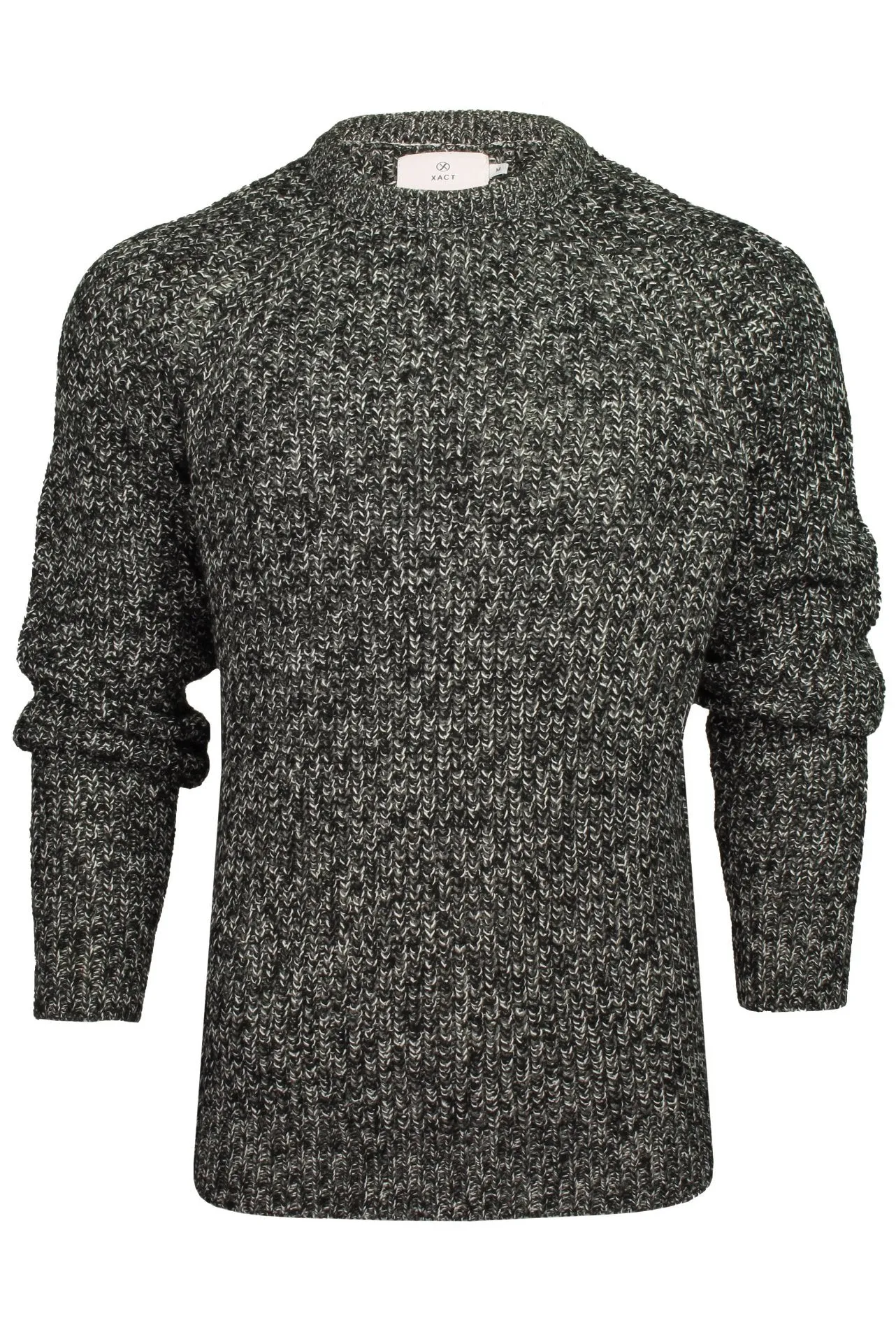 Xact Mens Jumper Fashion Chunky Fisherman Fleck Knit