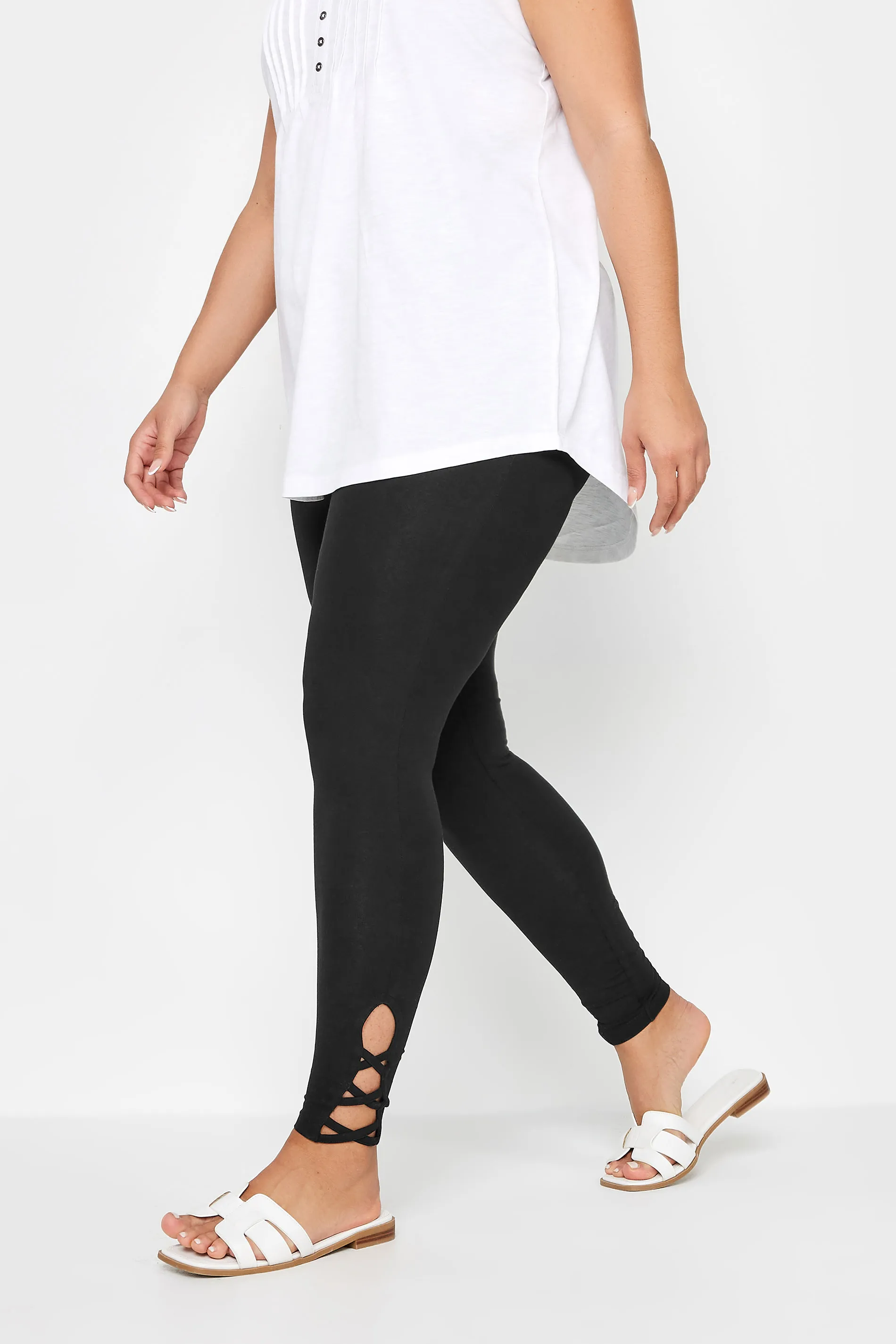 YOURS Curve Black Cut Out Leggings