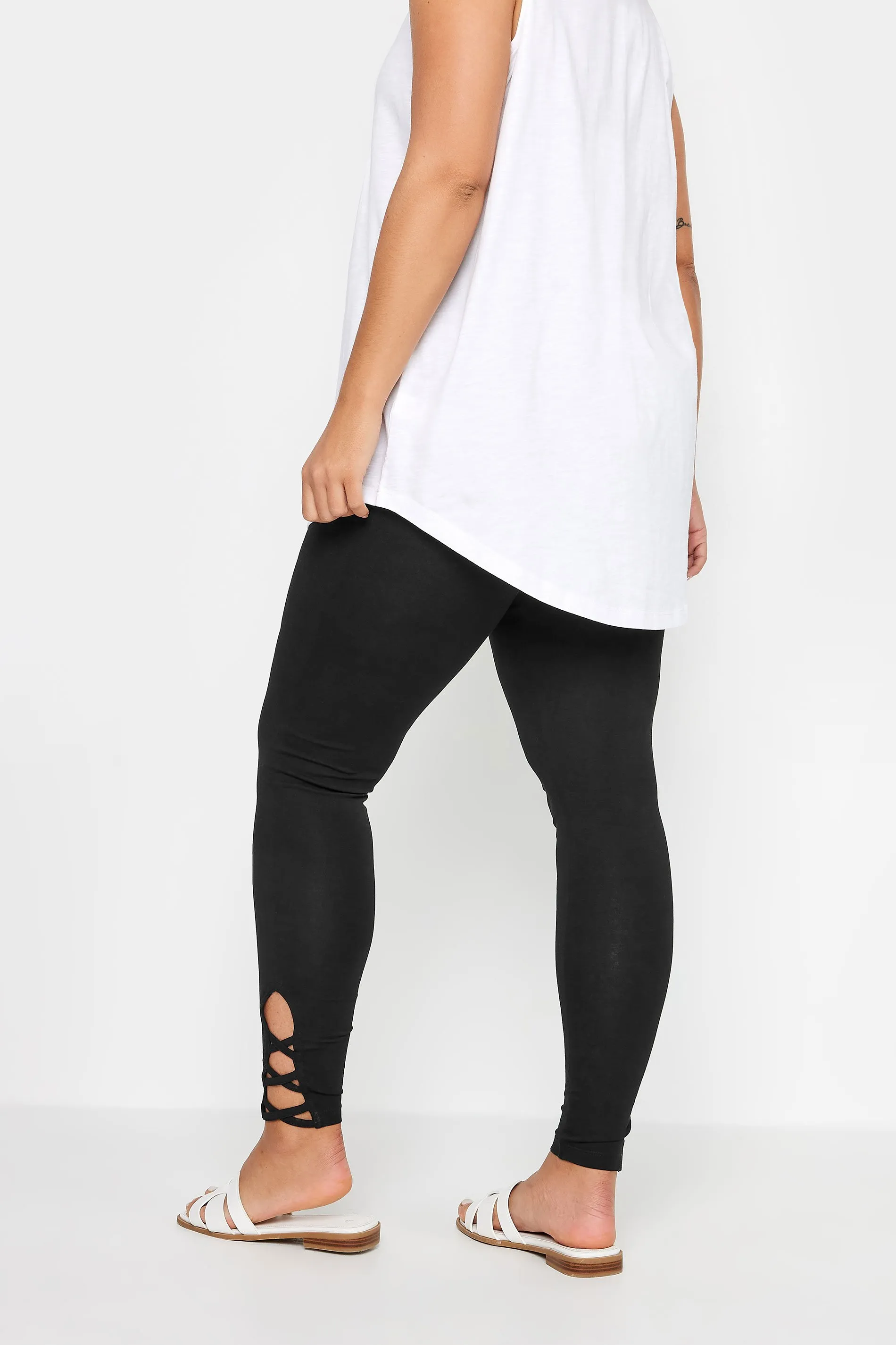 YOURS Curve Black Cut Out Leggings