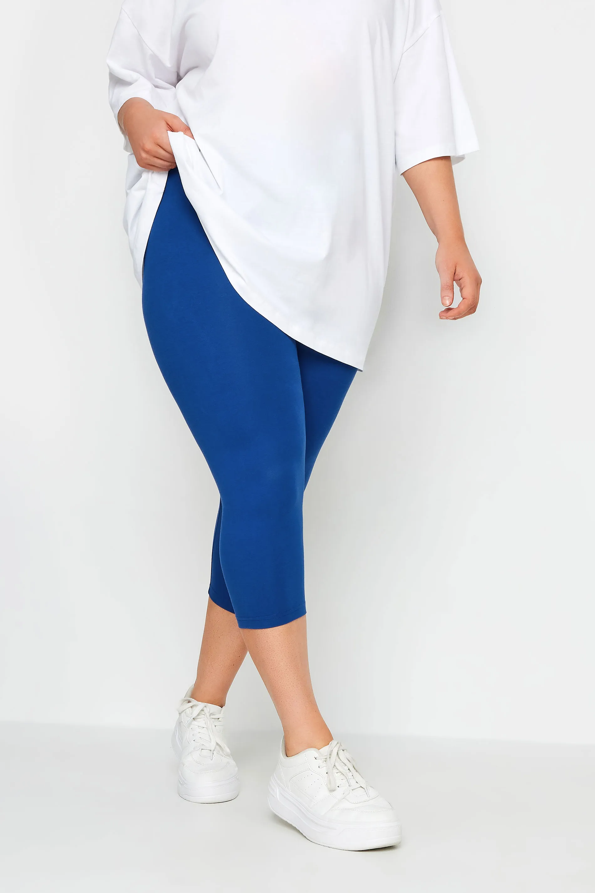 YOURS Curve Cobalt Blue Cropped Leggings