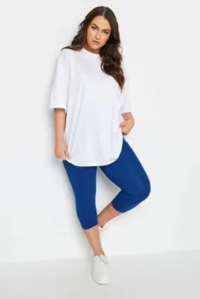 YOURS Curve Cobalt Blue Cropped Leggings