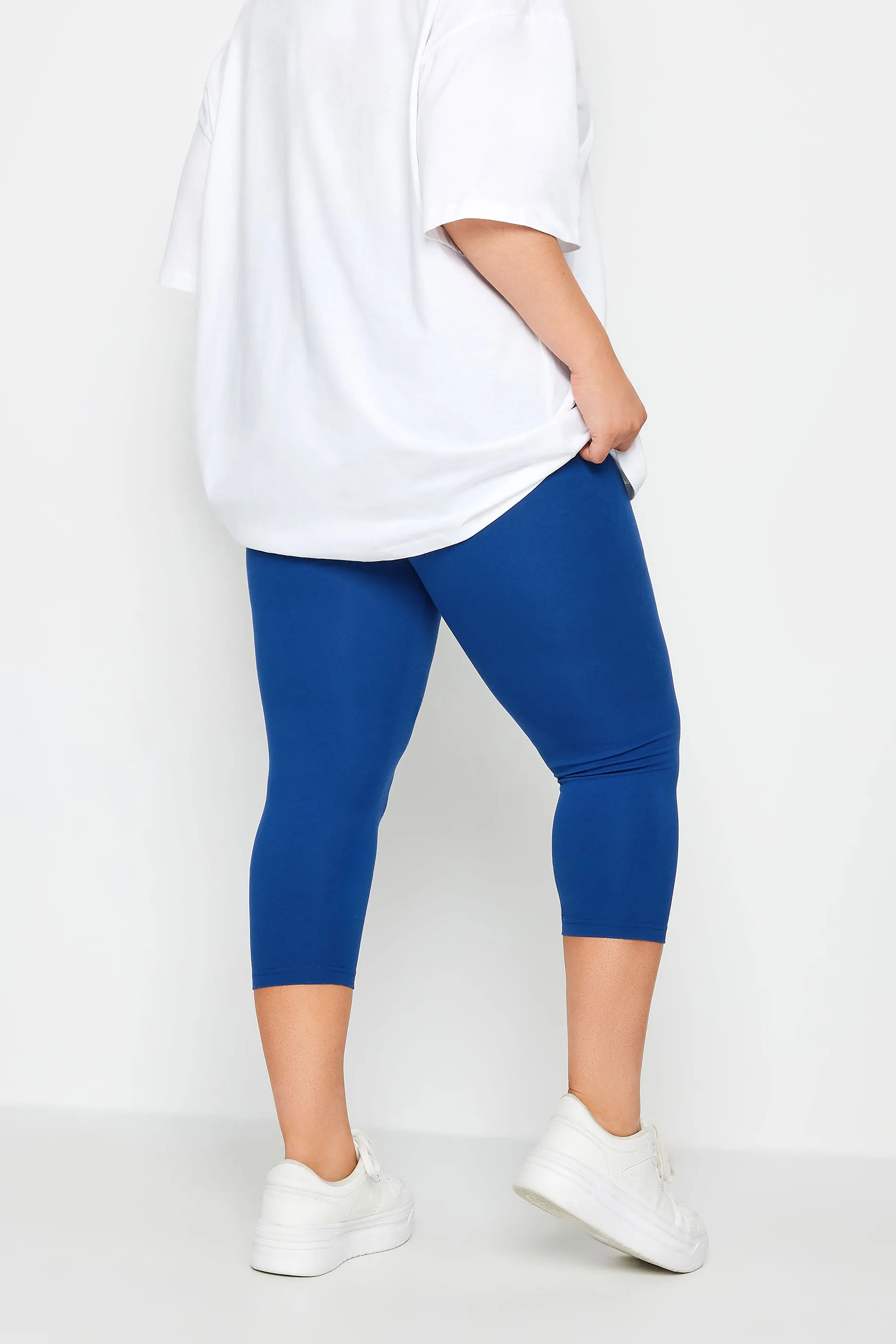 YOURS Curve Cobalt Blue Cropped Leggings