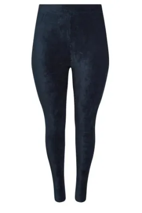 YOURS Curve Navy Blue Cord Leggings