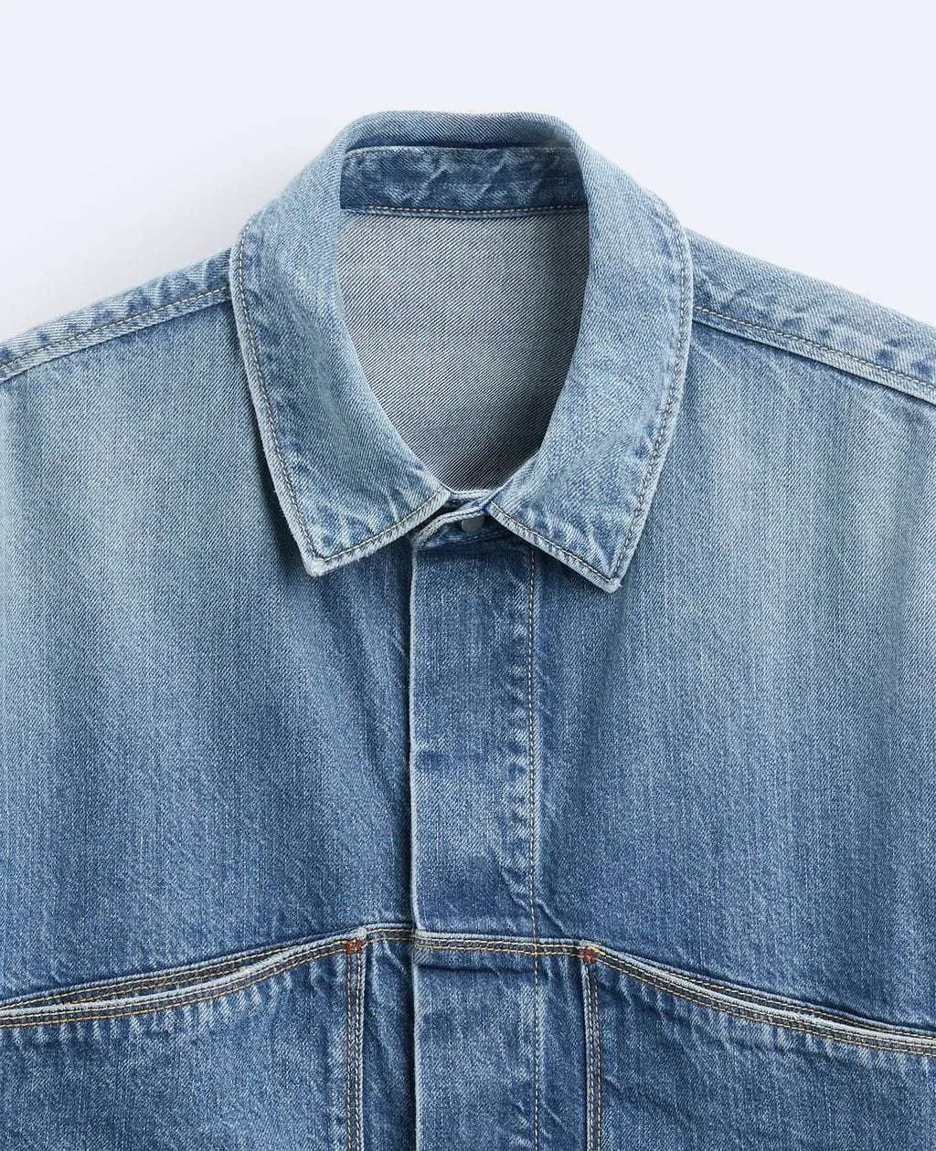 ZARA  |Denim Long Sleeves Shirts