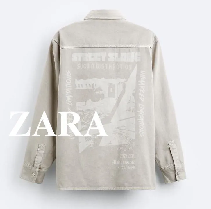 ZARA  |Long Sleeves Logo Shirts