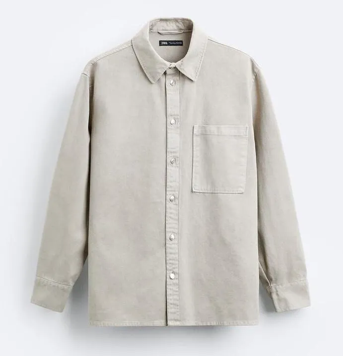 ZARA  |Long Sleeves Logo Shirts