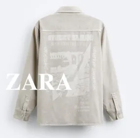 ZARA  |Long Sleeves Logo Shirts