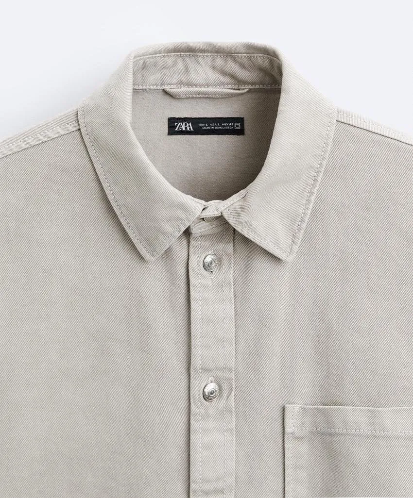 ZARA  |Long Sleeves Logo Shirts