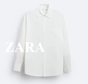 ZARA  |Long Sleeves Plain Shirts