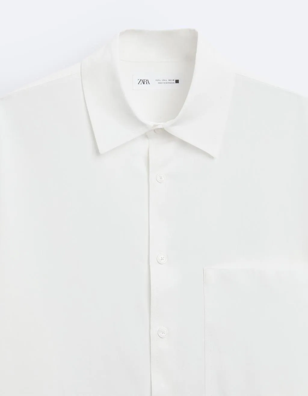 ZARA  |Long Sleeves Plain Shirts