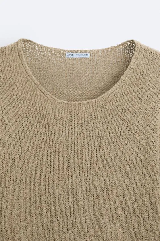 ZARA  |Pullovers Long Sleeves Plain Cotton Sweaters