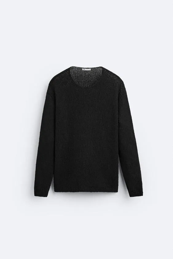 ZARA  |Pullovers Long Sleeves Plain Cotton Sweaters