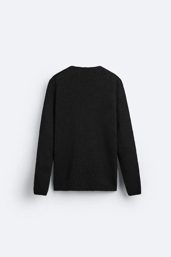 ZARA  |Pullovers Long Sleeves Plain Cotton Sweaters