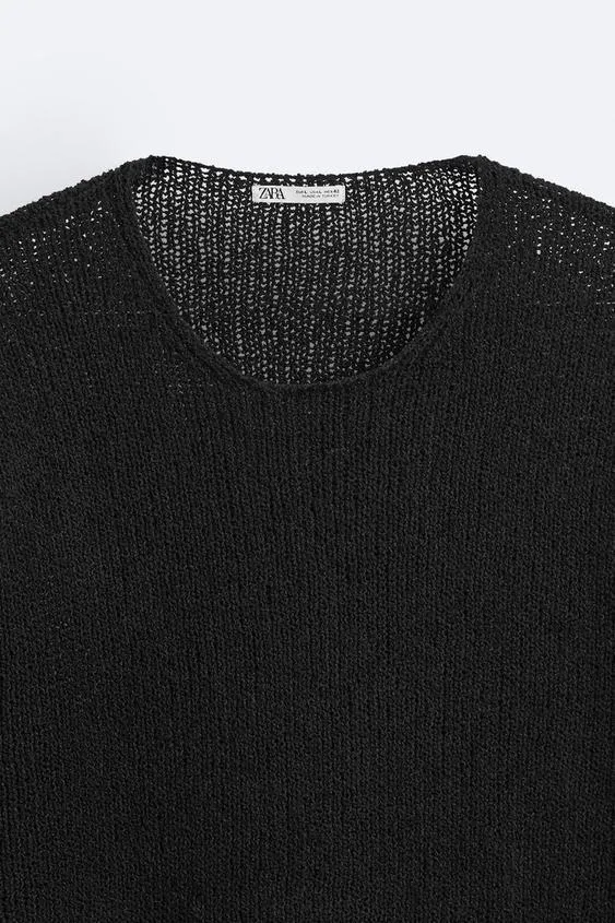 ZARA  |Pullovers Long Sleeves Plain Cotton Sweaters