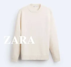 ZARA  |Pullovers Long Sleeves Plain Sweaters