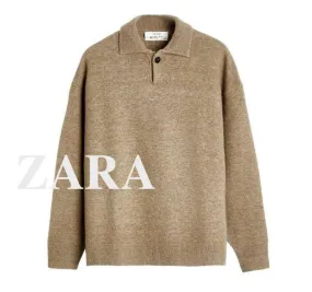 ZARA  |Pullovers Wool Long Sleeves Plain Sweaters